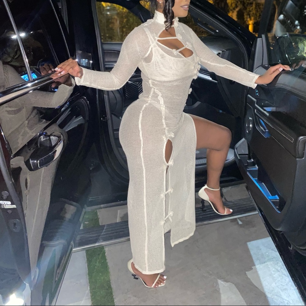 Beach Net Dress with sports bra for underwear